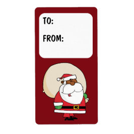 ブラックサンタおもちゃサックギフトラベル ラベル