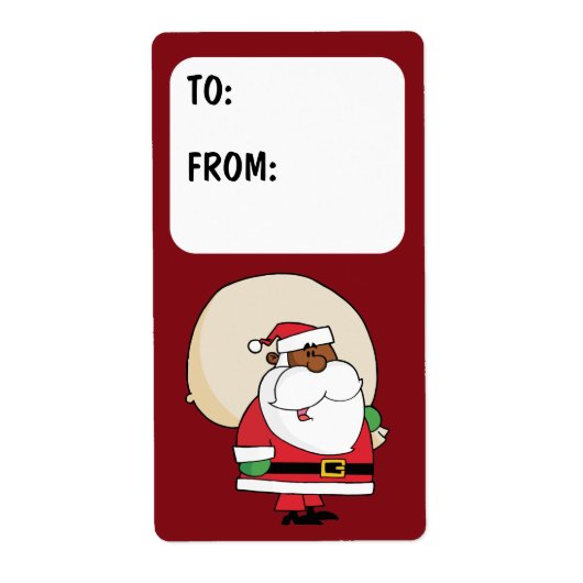 ブラックサンタおもちゃサックギフトラベル ラベル (正面)