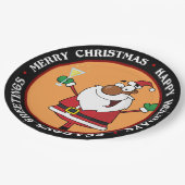 ブラックサンタからハッピーホリデーズトースト ペーパープレート (アングル)