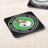 ブラックサンタがリストをいけな作る コースター (左側)