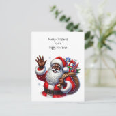 ブラックサンタとギフトバッグ シーズンポストカード (スタンド正面)