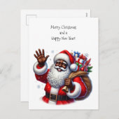 ブラックサンタとギフトバッグ シーズンポストカード (正面/裏面)