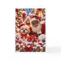 ブラックサンタとペルシャ猫のクリスマスパーソナライズデザイン