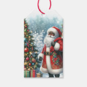 ブラックサンタアド文字と名前クリスマス ギフトタグ (正面)