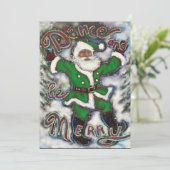 ブラックサンタイングリーンスーツグリーティングカード/招待状 招待状 (スタンド正面)