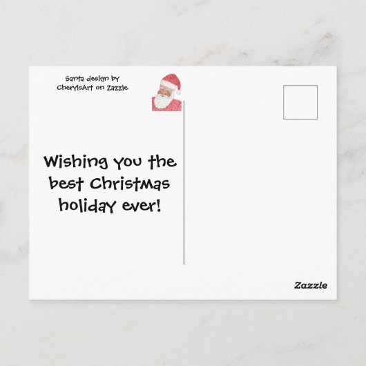 ブラックサンタインポインティリズムカスタムはがき ポストカード (裏面)