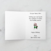 ブラックサンタカーカスタムドのクリスマスグリーティングカード シーズンカード (内部)