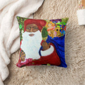 ブラックサンタクッション枕 – クリスマスプレゼント クッション (ブランケット)