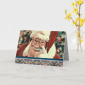 ブラックサンタクリスマスカードアフリカンアメリカンクリスマス カード (黄色い花)