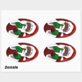 ブラックサンタクリスマスステッカーSanta句ステッカー 楕円形シール (シート)