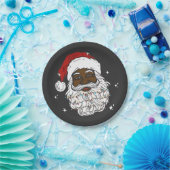 ブラックサンタクリスマスブラックヒストリクリスマス ペーパープレート (パーティー)