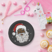 ブラックサンタクリスマスブラックヒストリクリスマス ペーパープレート (パーティー)