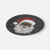 ブラックサンタクリスマスブラックヒストリクリスマス ペーパープレート (アングル)