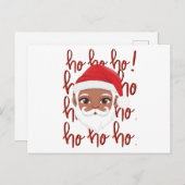 ブラックサンタクリスマスホリデーカード シーズンポストカード (正面/裏面)