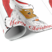 ブラックサンタクリスマスラッピング紙 ラッピングペーパー (ロールコーナー)