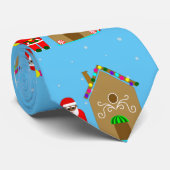 ブラックサンタクロスクリスマスジンガーブレッドハウス ネクタイ (ロール)