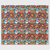 ブラックサンタクロースとファミリーラッピング紙 ラッピングペーパー (フラット)