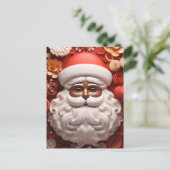 ブラックサンタクロースキングクリスマスメラニンクリスマス シーズンポストカード (スタンド正面)