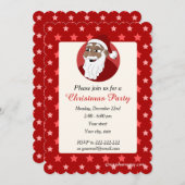 ブラックサンタクロースクリスマスパーティの招待状 招待状 (正面/裏面)