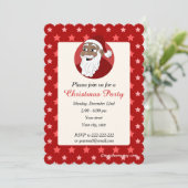 ブラックサンタクロースクリスマスパーティの招待状 招待状 (スタンド正面)