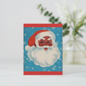 ブラックサンタクロースクリスマスポストカードヴィンテージスタイル ポストカード (スタンド正面)