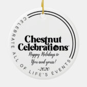 ブラックサンタクロースストライプのレッド セラミックオーナメント (裏面)