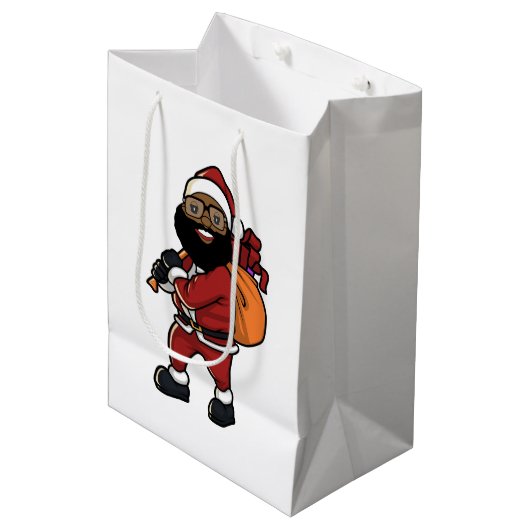 ブラックサンタクロースホリデイ抱き枕 ミディアムペーパーバッグ (正面アングル)