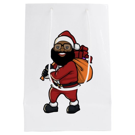 ブラックサンタクロースホリデイ抱き枕 ミディアムペーパーバッグ (裏面)