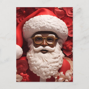 ブラックサンタクロースメラニンクラクリスクリンレクリスマスズブラ ポストカード