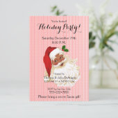 ブラックサンタクロースレッドホワイトストライプ招待状 招待状 (スタンド正面)