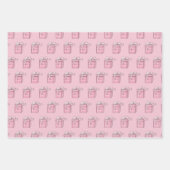 ブラックサンタクロース包み紙セット3 ラッピングペーパーシート (正面3)