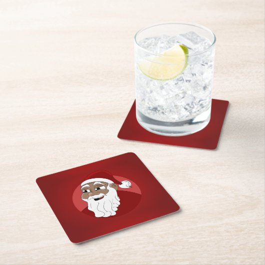 ブラックサンタクロース漫画 スクエアペーパーコースター (インサイチュ)