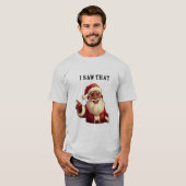 ブラックサンタクロース'私はそれを見た'休日おもしろい Tシャツ (正面フル)