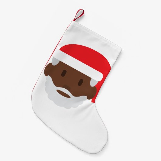 ブラックサンタクロース絵文字クリスマスクリスマスストッキング スモールクリスマスストッキング (正面 (吊り時))