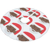 ブラックサンタクロース絵文字クリスマスクリスマスツリースカート ブラッシュドポリエステルツリースカート (アングル)