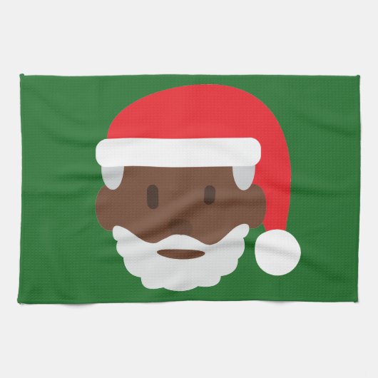 ブラックサンタクロース絵文字 キッチンタオル (横)