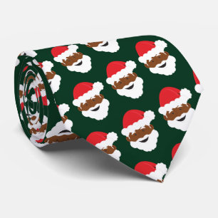 ブラックサンタクロース茶色のスキングリーンクリスマス ネクタイ