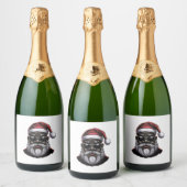 ブラックサンタクロース（アフリカ系アメリカンサンタクロース） スパークリングワインラベル (ボトル)