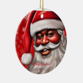 ブラックサンタクロース、アフリカ系アメリカ人、クリスマス、男性 セラミックオーナメント (右)