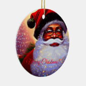 ブラックサンタクロース、アフリカ系アメリカ人、クリスマス、男性 セラミックオーナメント (右)