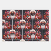 ブラックサンタクロース、メラニンクリスマス、醜いクリスマスSw ラッピングペーパーシート (正面3)