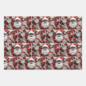 ブラックサンタクロース、メラニンクリスマス、醜いクリスマスSw ラッピングペーパーシート (正面)