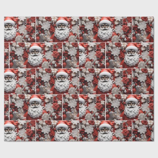 ブラックサンタクロース、メラニンクリスマス、醜いクリスマスSw ラッピングペーパー (シーム)