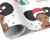 ブラックサンタクロース、メラニンクリスマス、醜いクリスマスSw ラッピングペーパー (ロールコーナー)