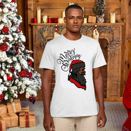 ブラックサンタクロースTシャツ |クリスマスシャツ Tシャツ