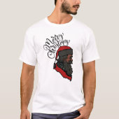 ブラックサンタクロースTシャツ |クリスマスシャツ Tシャツ (正面)