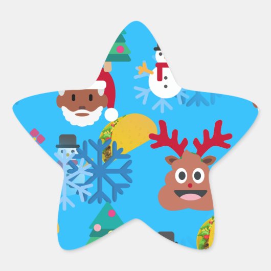 ブラックサンタコクリスマス 星シール (正面)