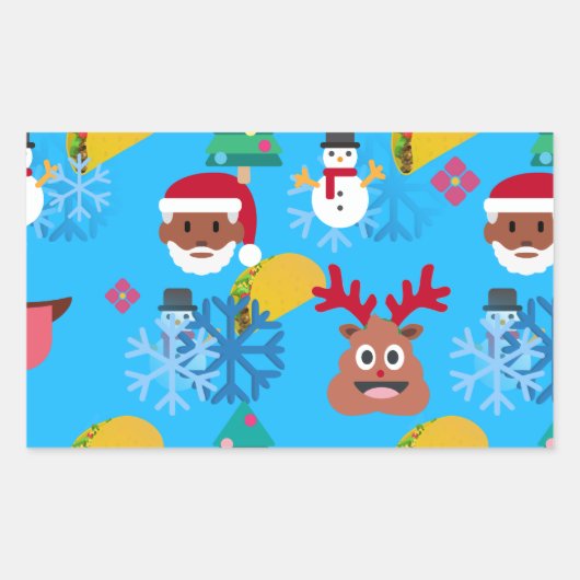 ブラックサンタコクリスマス 長方形シール (正面)
