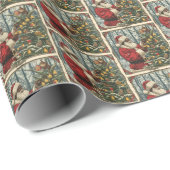 ブラックサンタズヴィンテージバードホリデーツリー ラッピングペーパー (ロールコーナー)