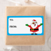 ブラックサンタハグ印刷ギフトラベル ラベル (インサイチュ)